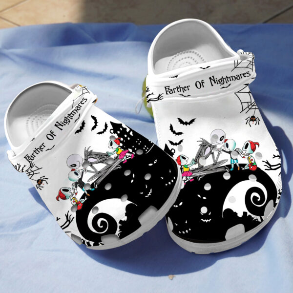 Merchidea Jack Skellington Farther Of Nightmares Movie Crocs Crocband Clogs Shoes Comfortable For Men Women and Kids