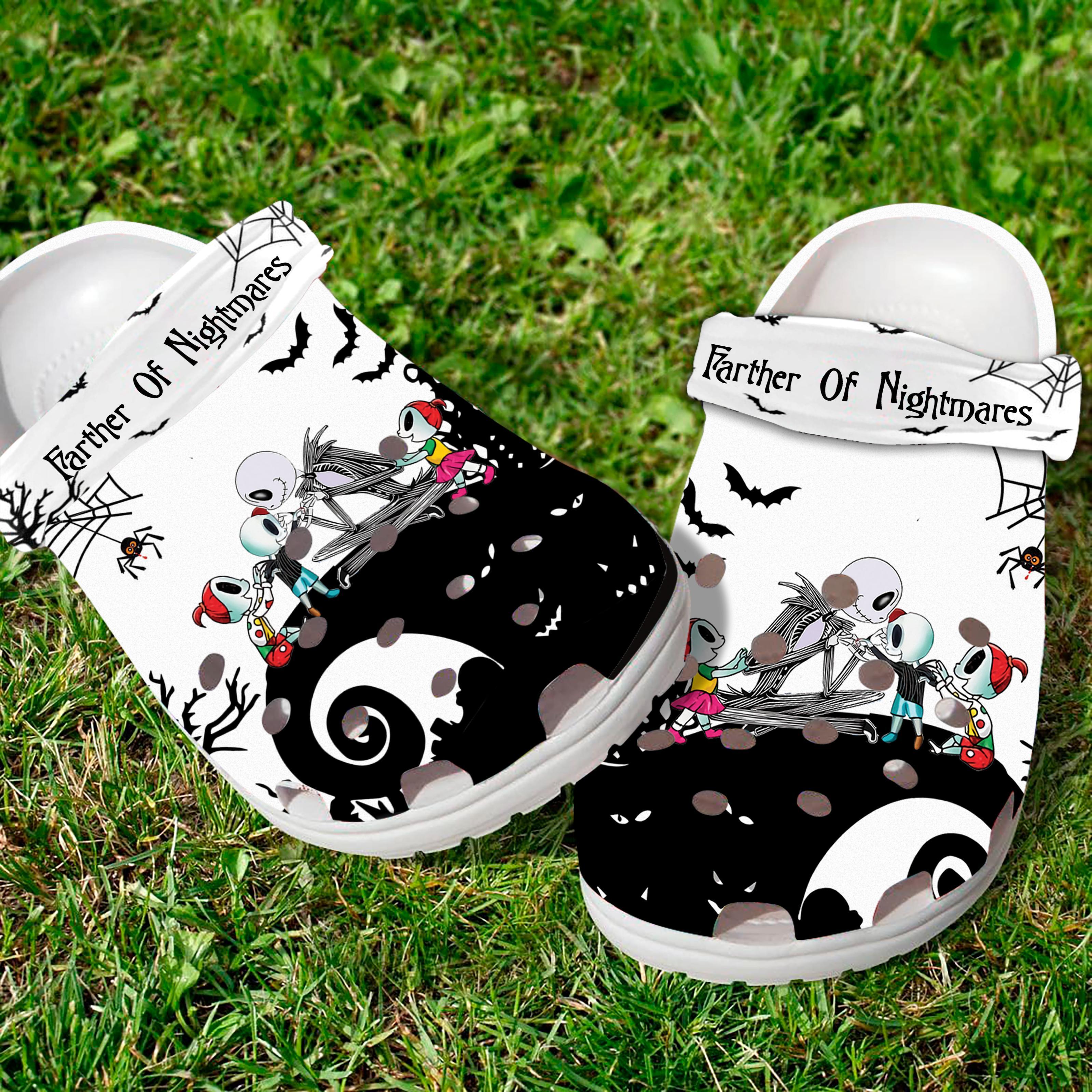 Merchidea Jack Skellington Farther Of Nightmares Movie Crocs Crocband Clogs Shoes Comfortable For Men Women and Kids