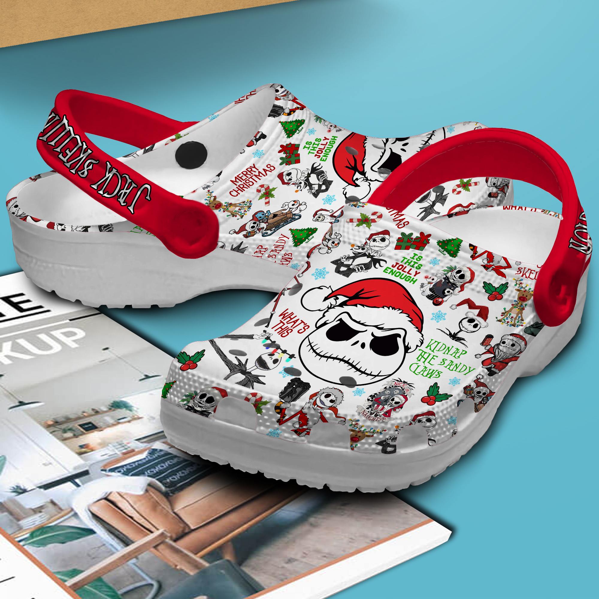 Merchidea Jack Skellington Movie Crocs Crocband Clogs Shoes Comfortable For Men Women and Kids