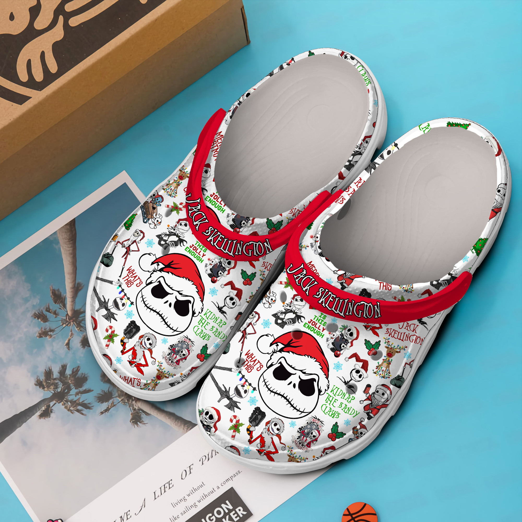 Merchidea Jack Skellington Movie Crocs Crocband Clogs Shoes Comfortable For Men Women and Kids