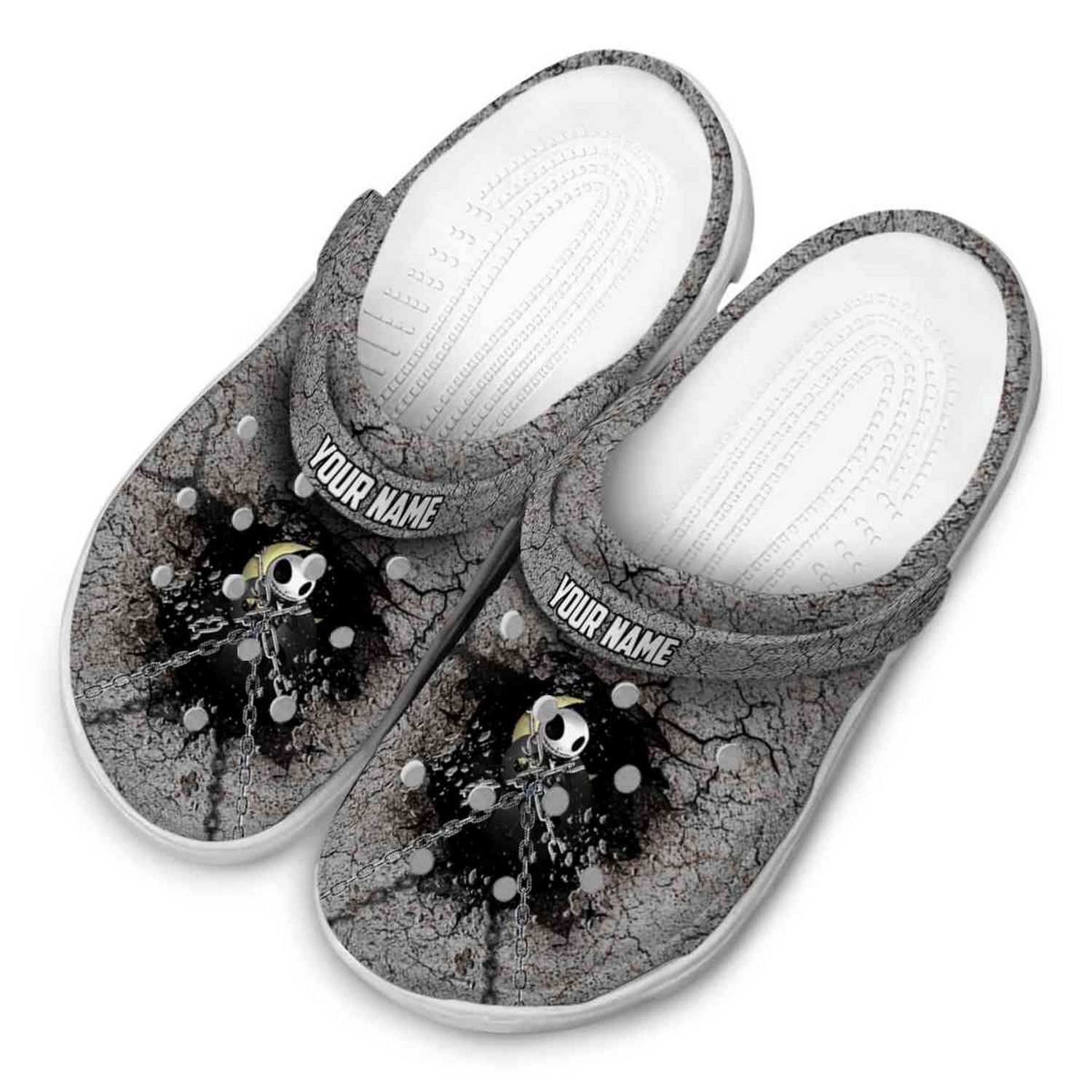 Merchidea Jack Skellington The Nightmare Before Christmas Movie Crocs Crocband Clogs Shoes Comfortable For Men Women and Kids