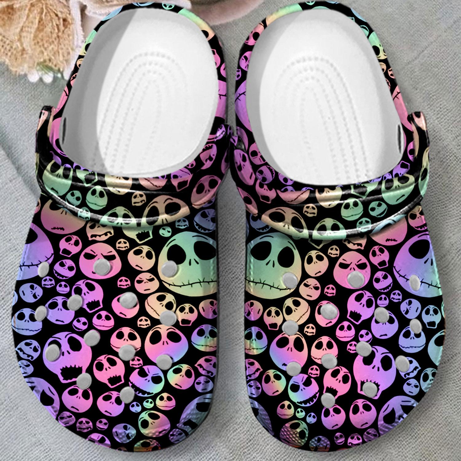 Merchidea Jack Skellington The Nightmare Before Christmas Movie Crocs Crocband Clogs Shoes Comfortable For Men Women and Kids