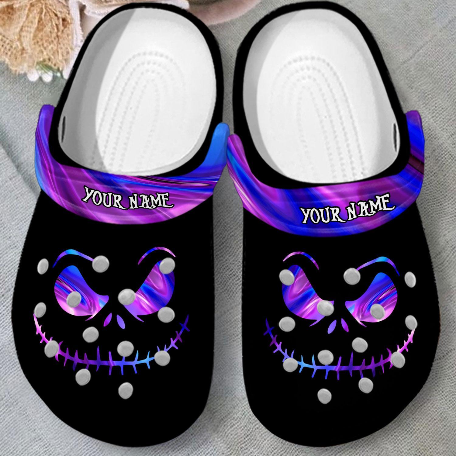 Merchidea Jack Skellington The Nightmare Before Christmas Movie Crocs Crocband Clogs Shoes Comfortable For Men Women and Kids