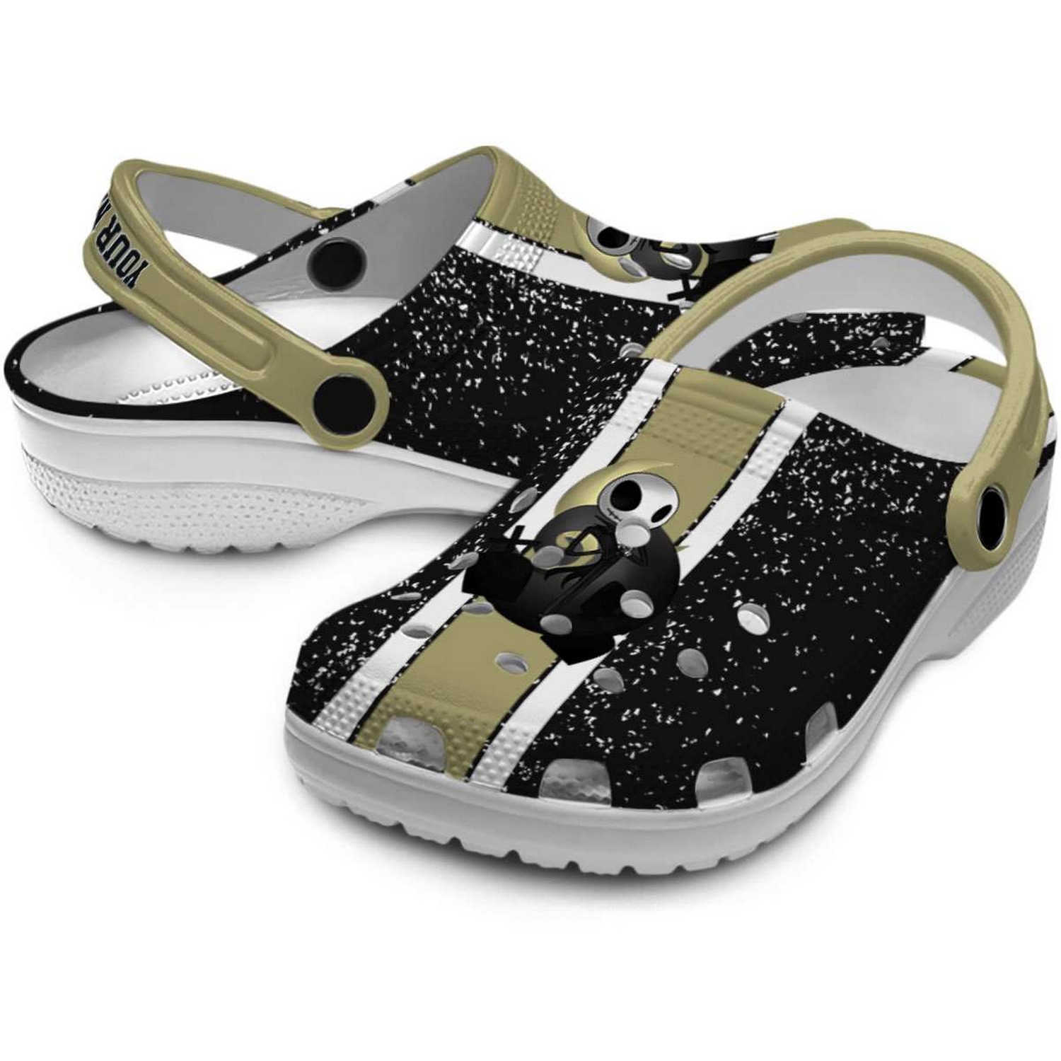 Merchidea Jack Skellington The Nightmare Before Christmas Movie Crocs Crocband Clogs Shoes Comfortable For Men Women and Kids