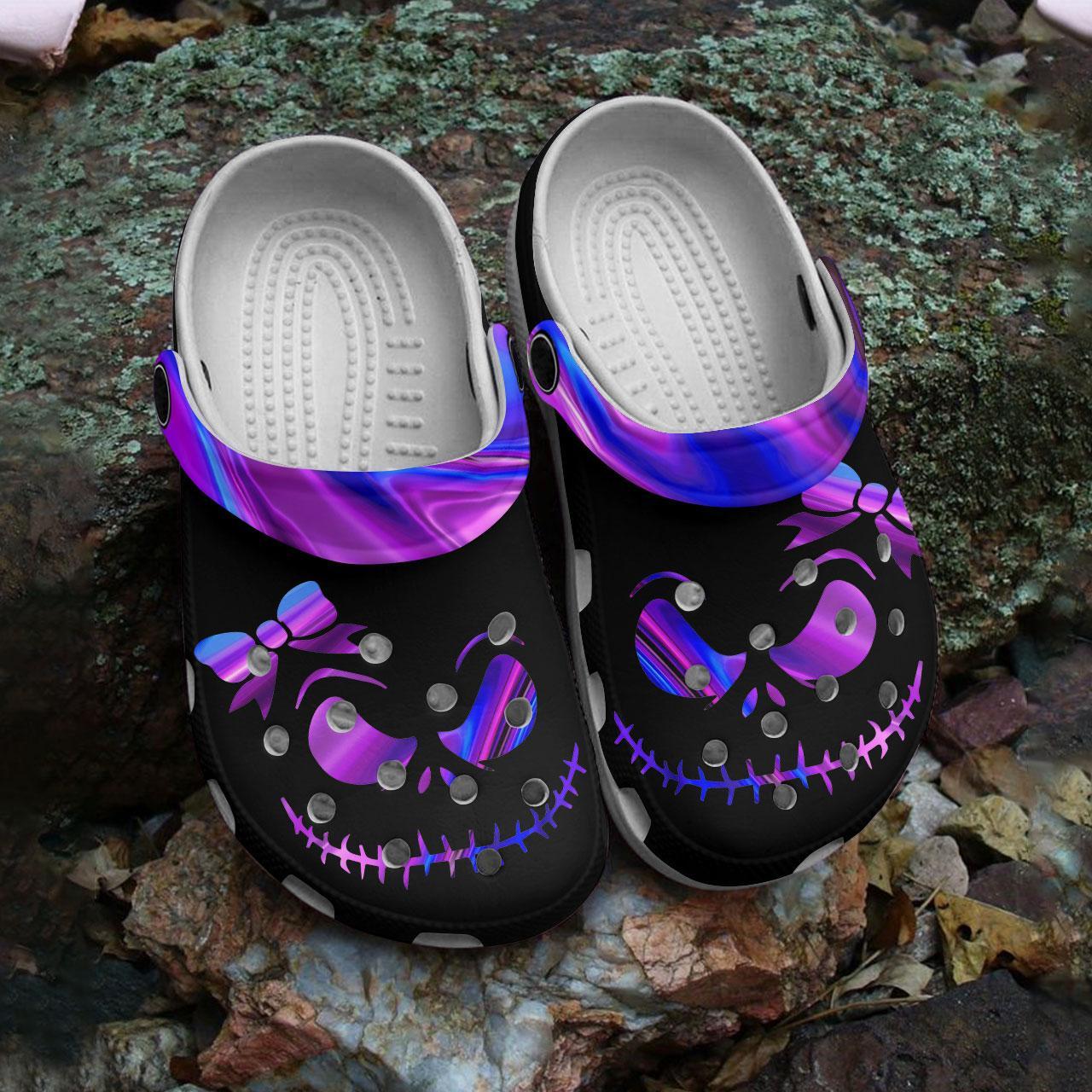 Merchidea Jack Skellington The Nightmare Before Christmas Movie Crocs Crocband Clogs Shoes Comfortable For Men Women and Kids