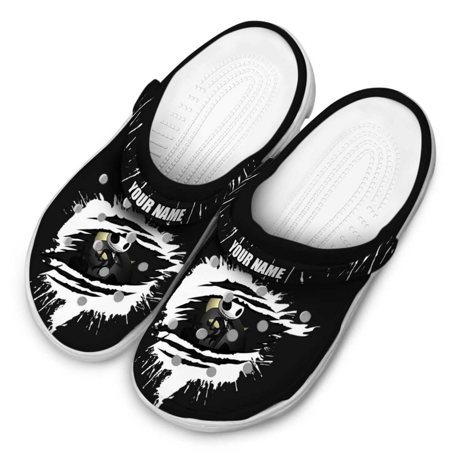 Merchidea Jack Skellington The Nightmare Before Christmas Movie Crocs Crocband Clogs Shoes Comfortable For Men Women and Kids