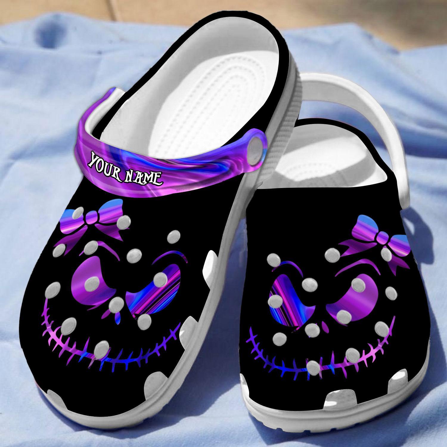 Merchidea Jack Skellington The Nightmare Before Christmas Movie Crocs Crocband Clogs Shoes Comfortable For Men Women and Kids