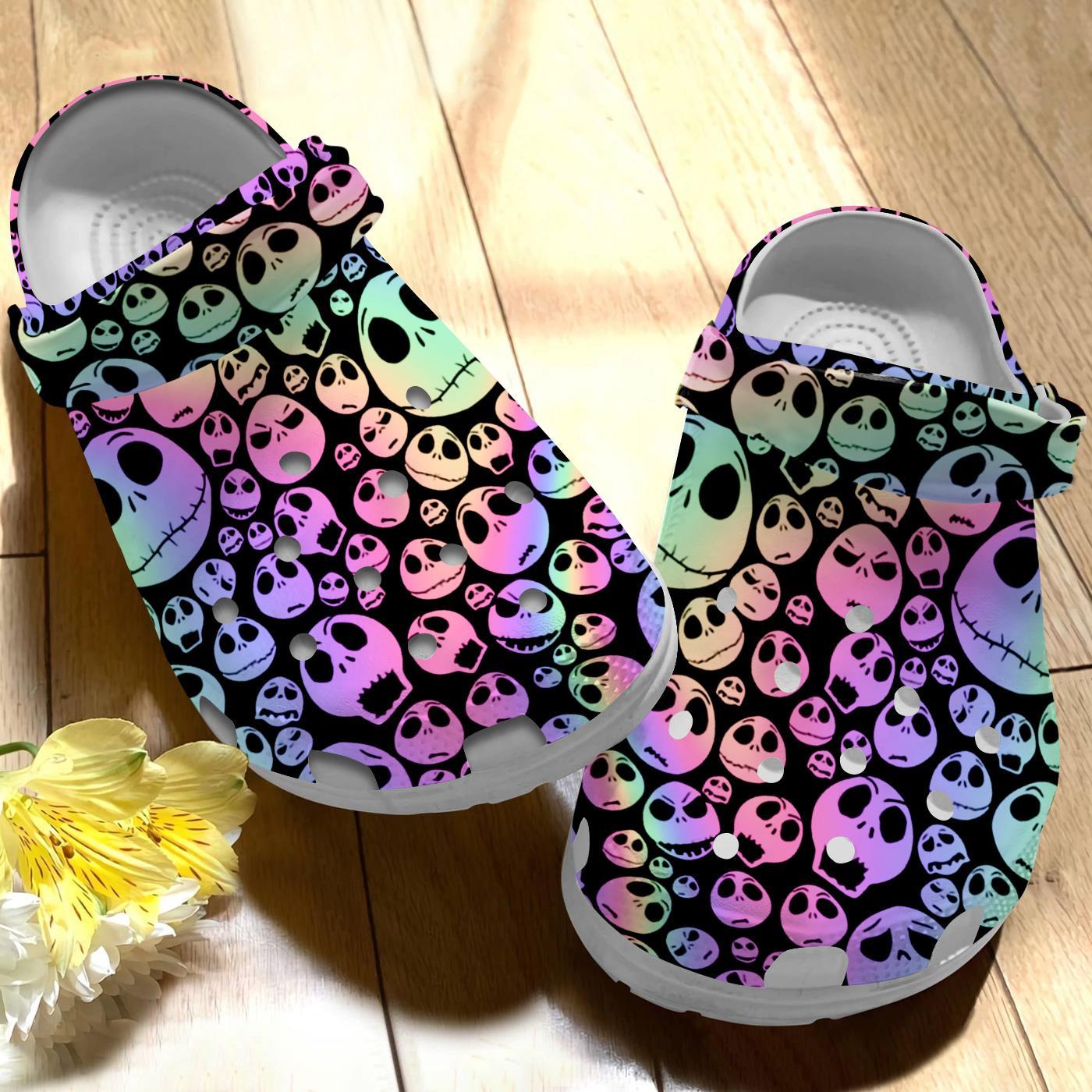 Merchidea Jack Skellington The Nightmare Before Christmas Movie Crocs Crocband Clogs Shoes Comfortable For Men Women and Kids