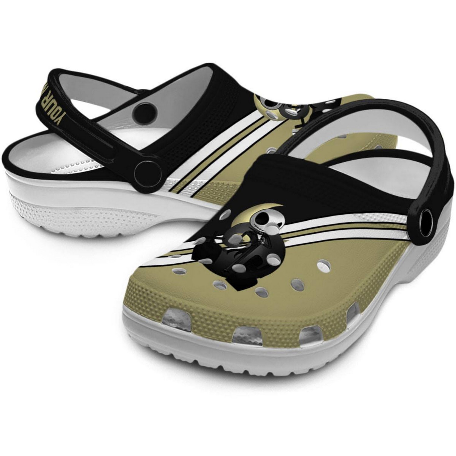 Merchidea Jack Skellington The Nightmare Before Christmas Movie Crocs Crocband Clogs Shoes Comfortable For Men Women and Kids