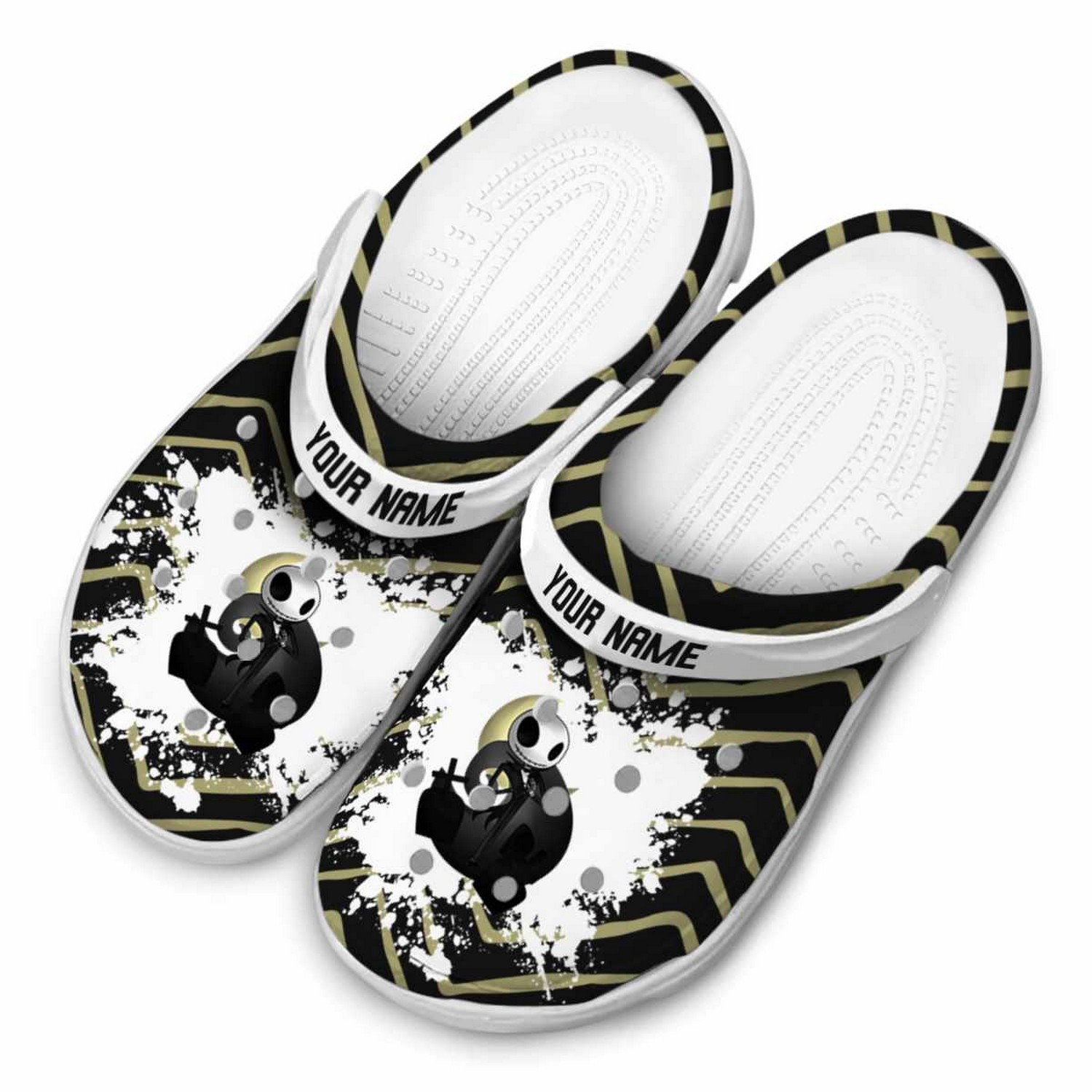 Merchidea Jack Skellington The Nightmare Before Christmas Movie Crocs Crocband Clogs Shoes Comfortable For Men Women and Kids