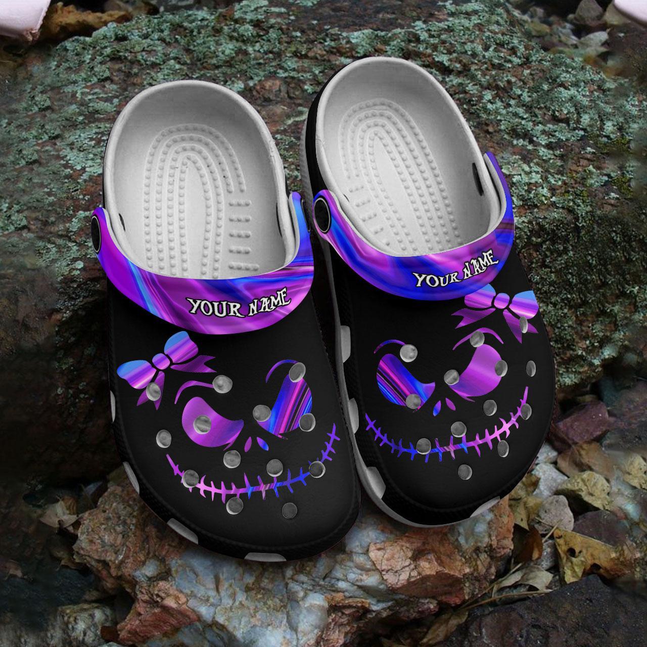 Merchidea Jack Skellington The Nightmare Before Christmas Movie Crocs Crocband Clogs Shoes Comfortable For Men Women and Kids