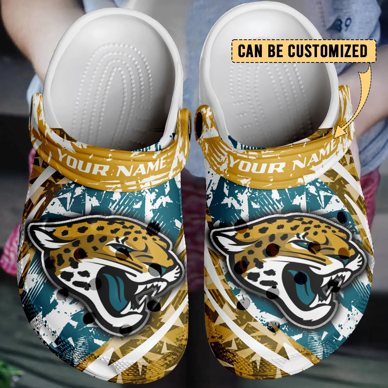 Merchidea Jacksonville Jaguars NFL Crocs Crocband Clogs Shoes Comfortable For Men Women and Kids