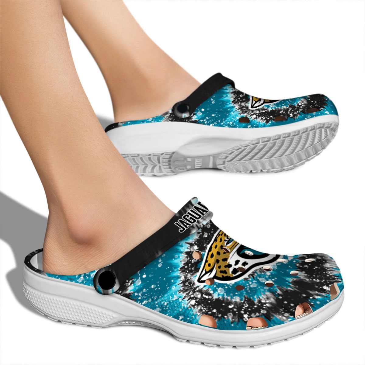 Merchidea Jacksonville Jaguars NFL Sport Crocs Crocband Clogs Shoes Comfortable For Men Women and Kids