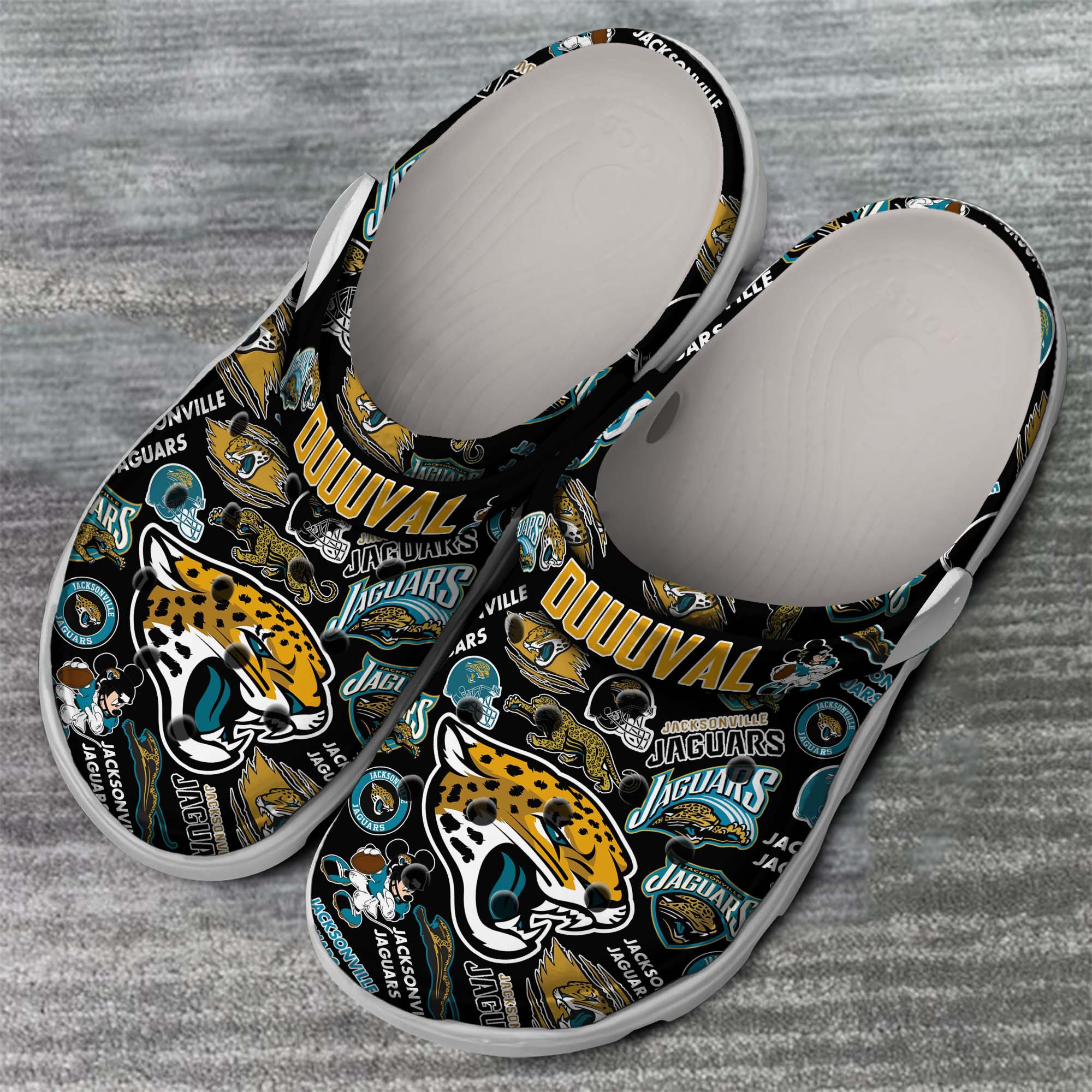 Merchidea Jacksonville Jaguars NFL Sport Crocs Crocband Clogs Shoes Comfortable For Men Women and Kids