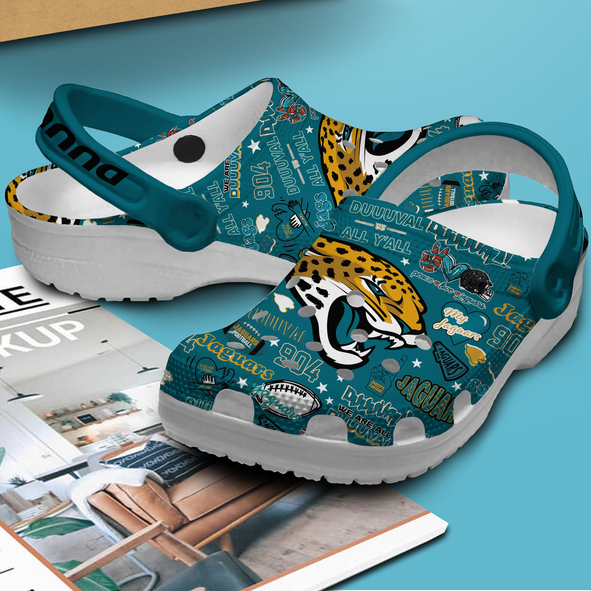 Merchidea Jacksonville Jaguars NFL Sport Crocs Crocband Clogs Shoes Comfortable For Men Women and Kids