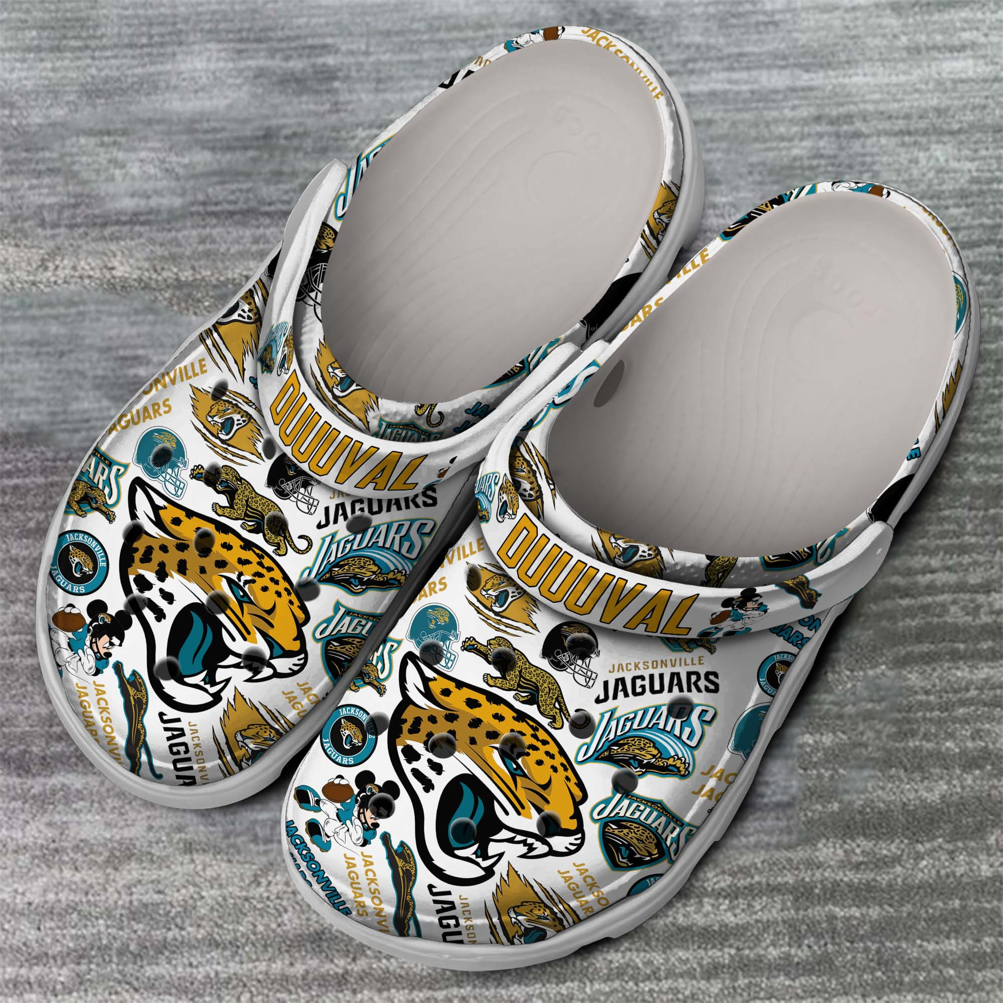 Merchidea Jacksonville Jaguars NFL Sport Crocs Crocband Clogs Shoes Comfortable For Men Women and Kids