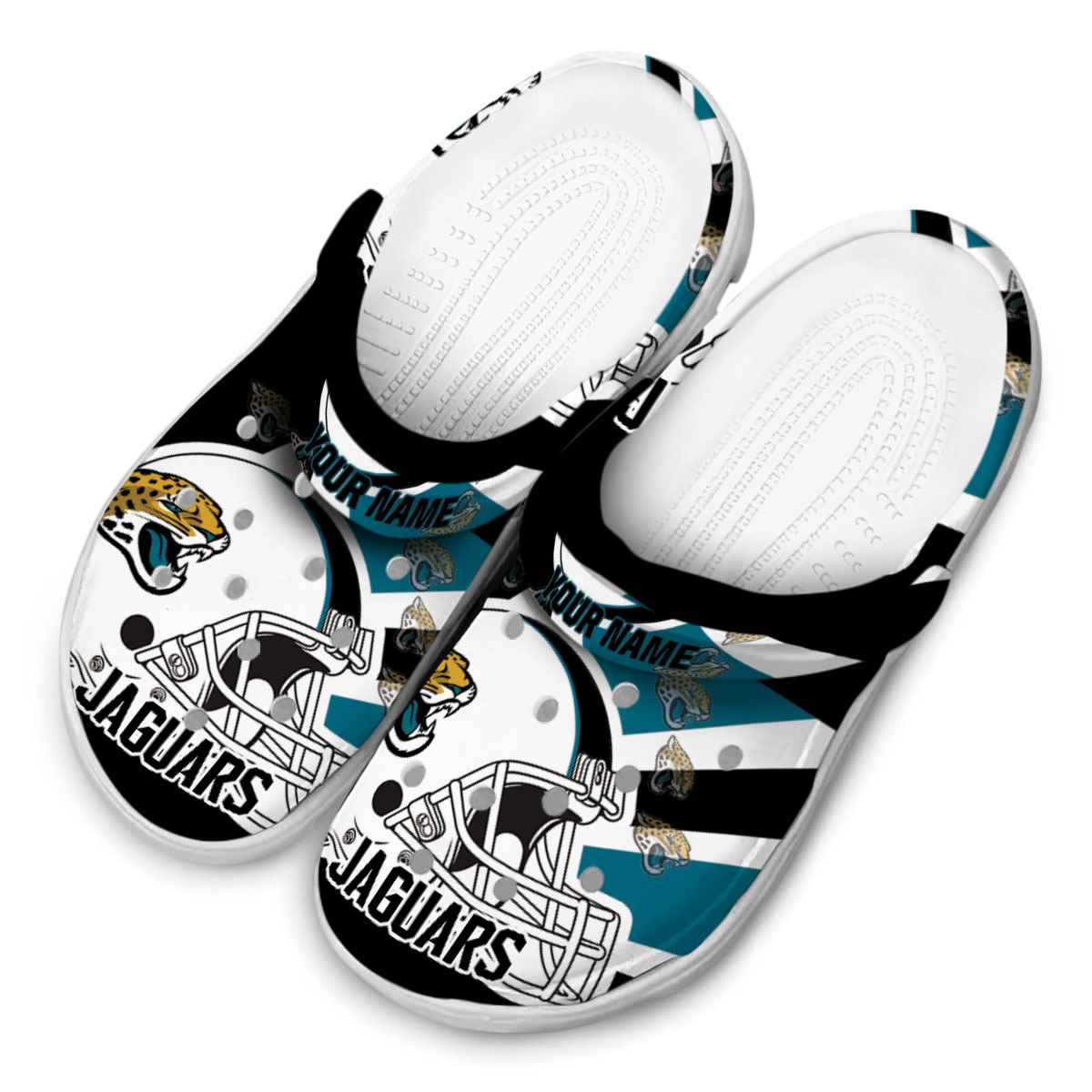 Merchidea Jacksonville Jaguars NFL Sport Crocs Crocband Clogs Shoes Comfortable For Men Women and Kids