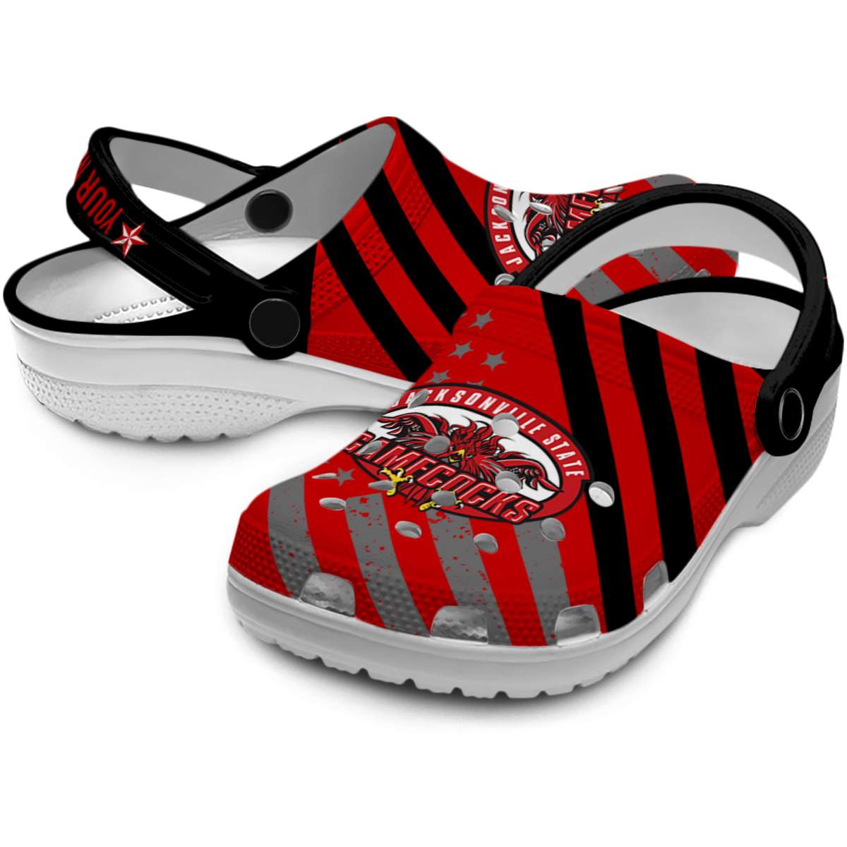 Merchidea Jacksonville State Gamecocks NCAA Sport Crocs Crocband Clogs Shoes Comfortable For Men Women and Kids