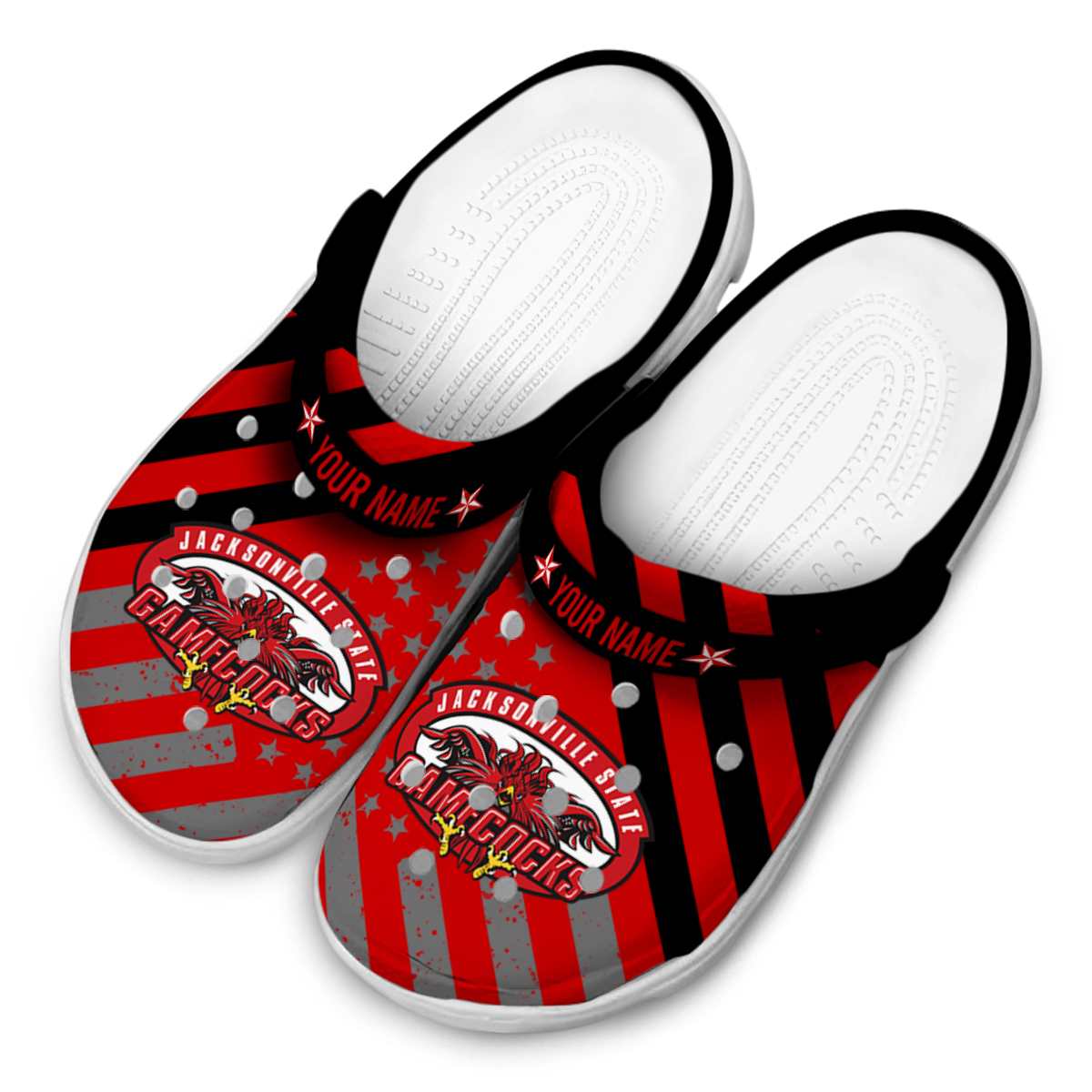Merchidea Jacksonville State Gamecocks NCAA Sport Crocs Crocband Clogs Shoes Comfortable For Men Women and Kids