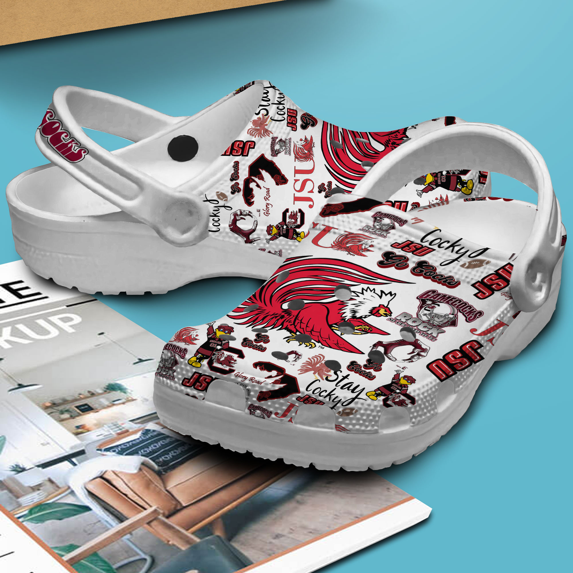 Merchidea Jacksonville State Gamecocks NCAA Sport Crocs Crocband Clogs Shoes Comfortable For Men Women and Kids