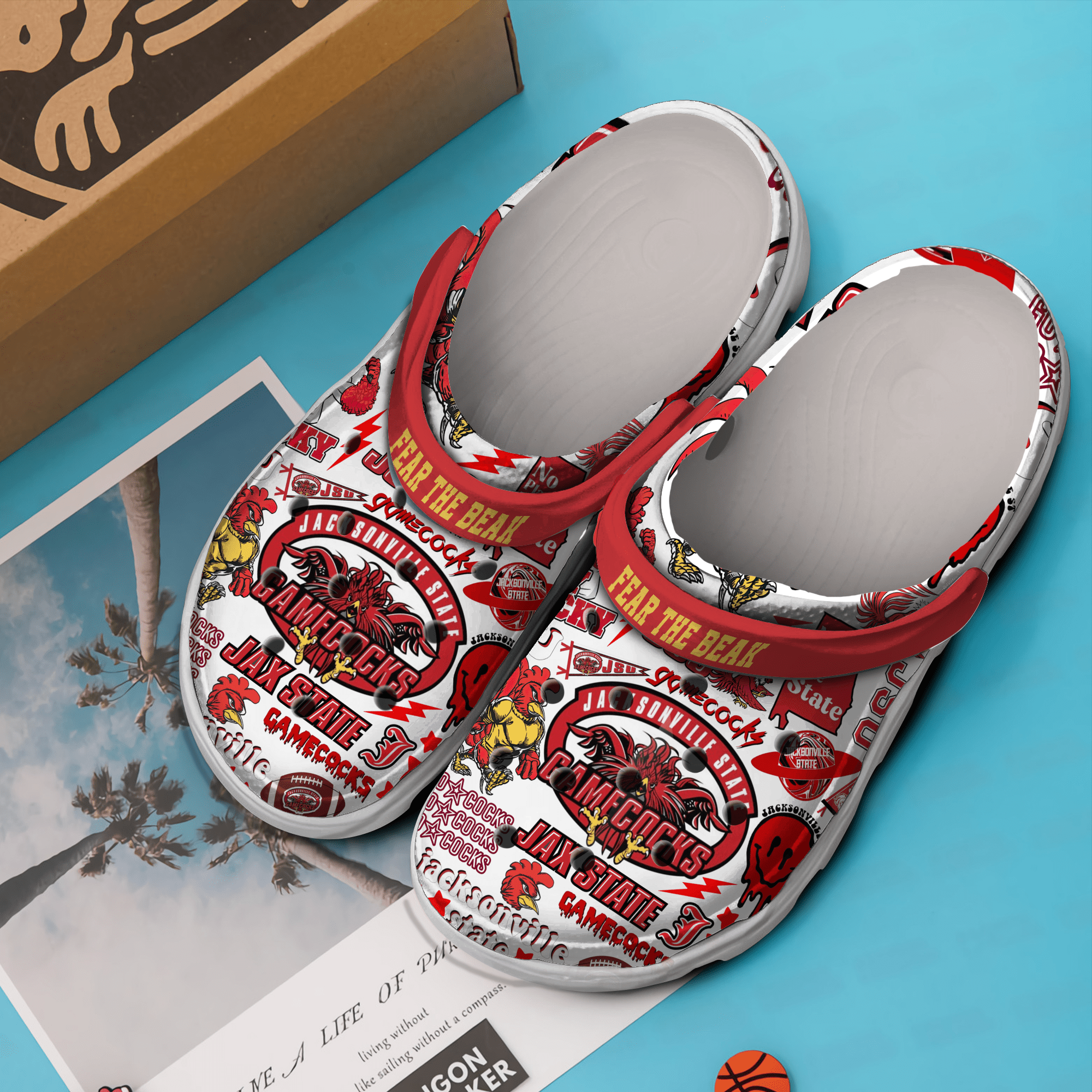 Merchidea Jacksonville State Gamecocks NCAA Sport Crocs Crocband Clogs Shoes Comfortable For Men Women and Kids