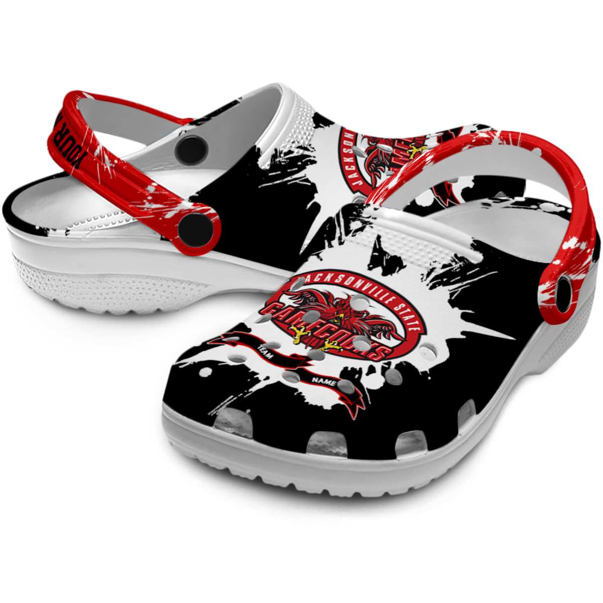 Merchidea Jacksonville State Gamecocks NCAA Sport Crocs Crocband Clogs Shoes Comfortable For Men Women and Kids