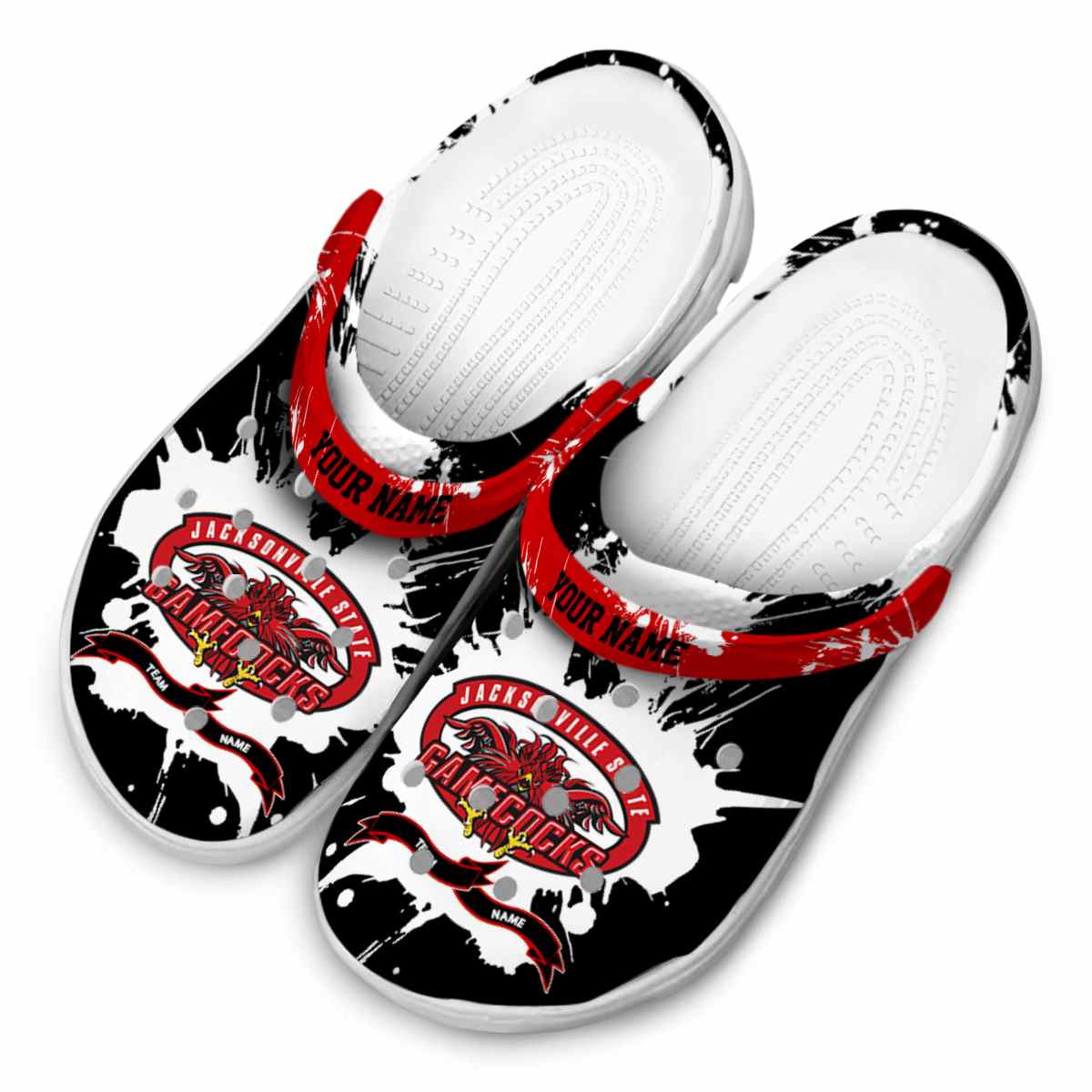 Merchidea Jacksonville State Gamecocks NCAA Sport Crocs Crocband Clogs Shoes Comfortable For Men Women and Kids