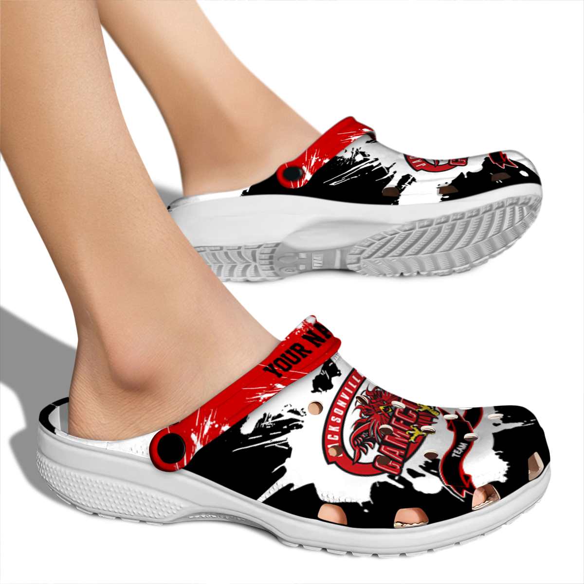 Merchidea Jacksonville State Gamecocks NCAA Sport Crocs Crocband Clogs Shoes Comfortable For Men Women and Kids