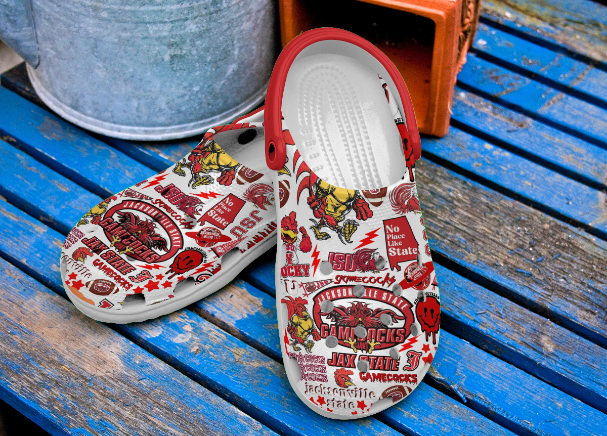 Merchidea Jacksonville State Gamecocks NCAA Sport Crocs Crocband Clogs Shoes Comfortable For Men Women and Kids