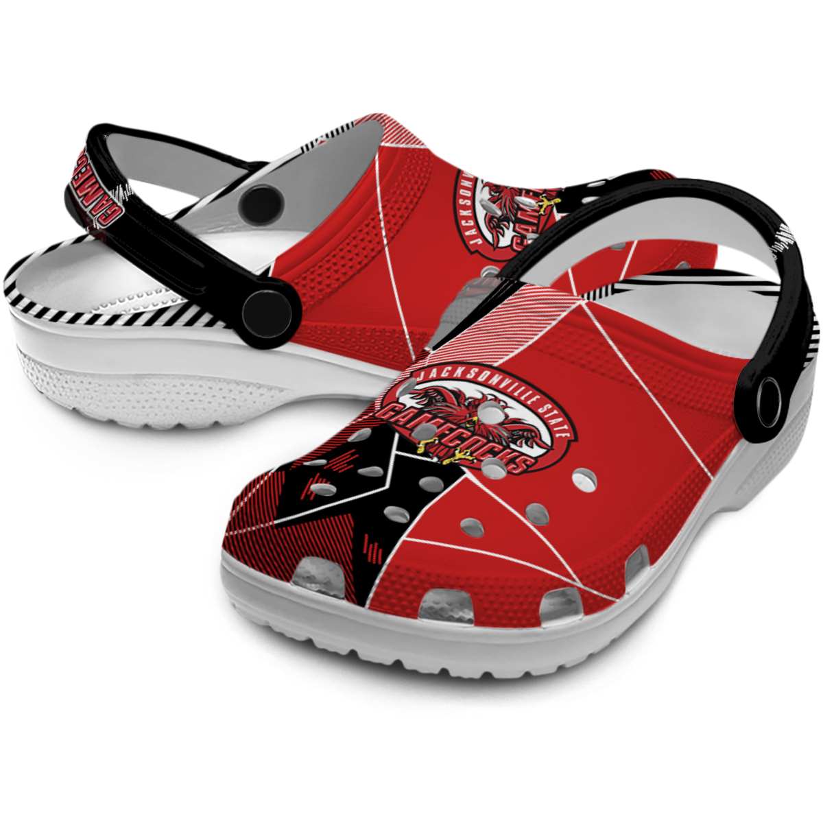 Merchidea Jacksonville State Gamecocks NCAA Sport Crocs Crocband Clogs Shoes Comfortable For Men Women and Kids