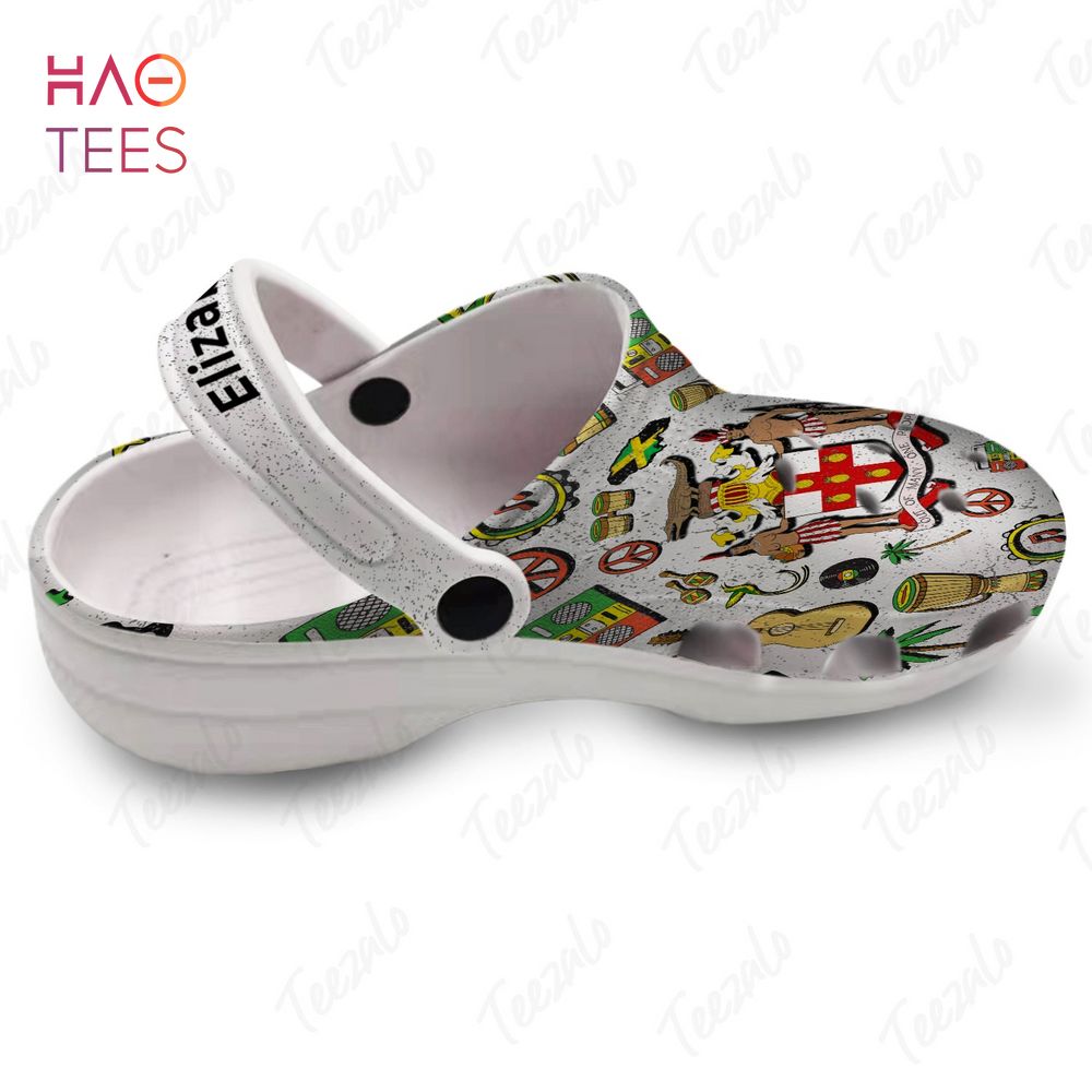 Merchidea Jamaica Coat Of Arms Flag Jamaican Crocs Crocband Clogs Shoes Comfortable For Men Women and Kids
