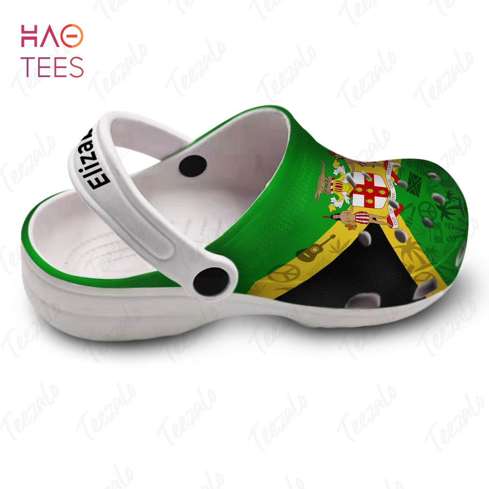Merchidea Jamaica Flag With Symbols Around Crocs Crocband Clogs Shoes Comfortable For Men Women and Kids