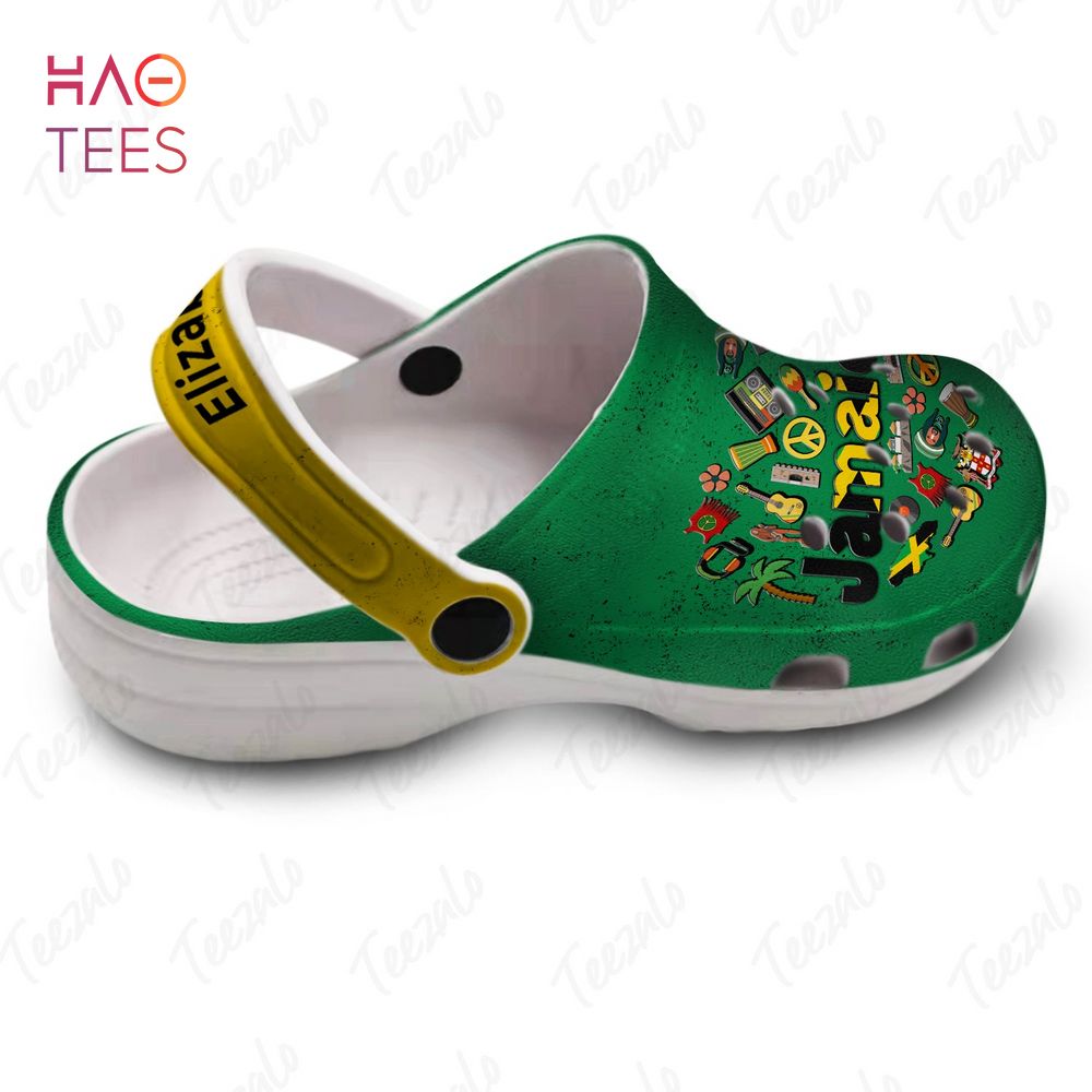 Merchidea Jamaica Symbols Heart Crocs Crocband Clogs Shoes Comfortable For Men Women and Kids