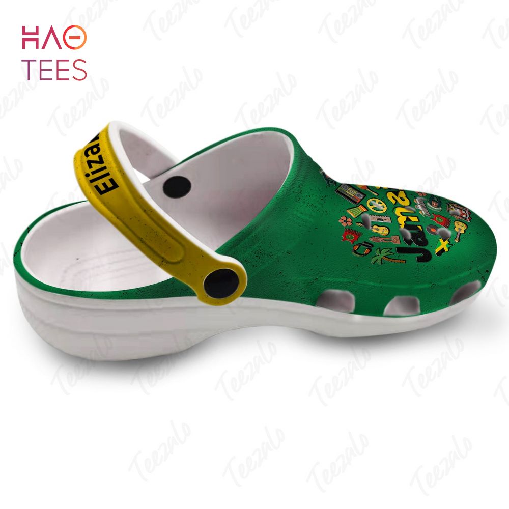Merchidea Jamaica Symbols Heart Crocs Crocband Clogs Shoes Comfortable For Men Women and Kids