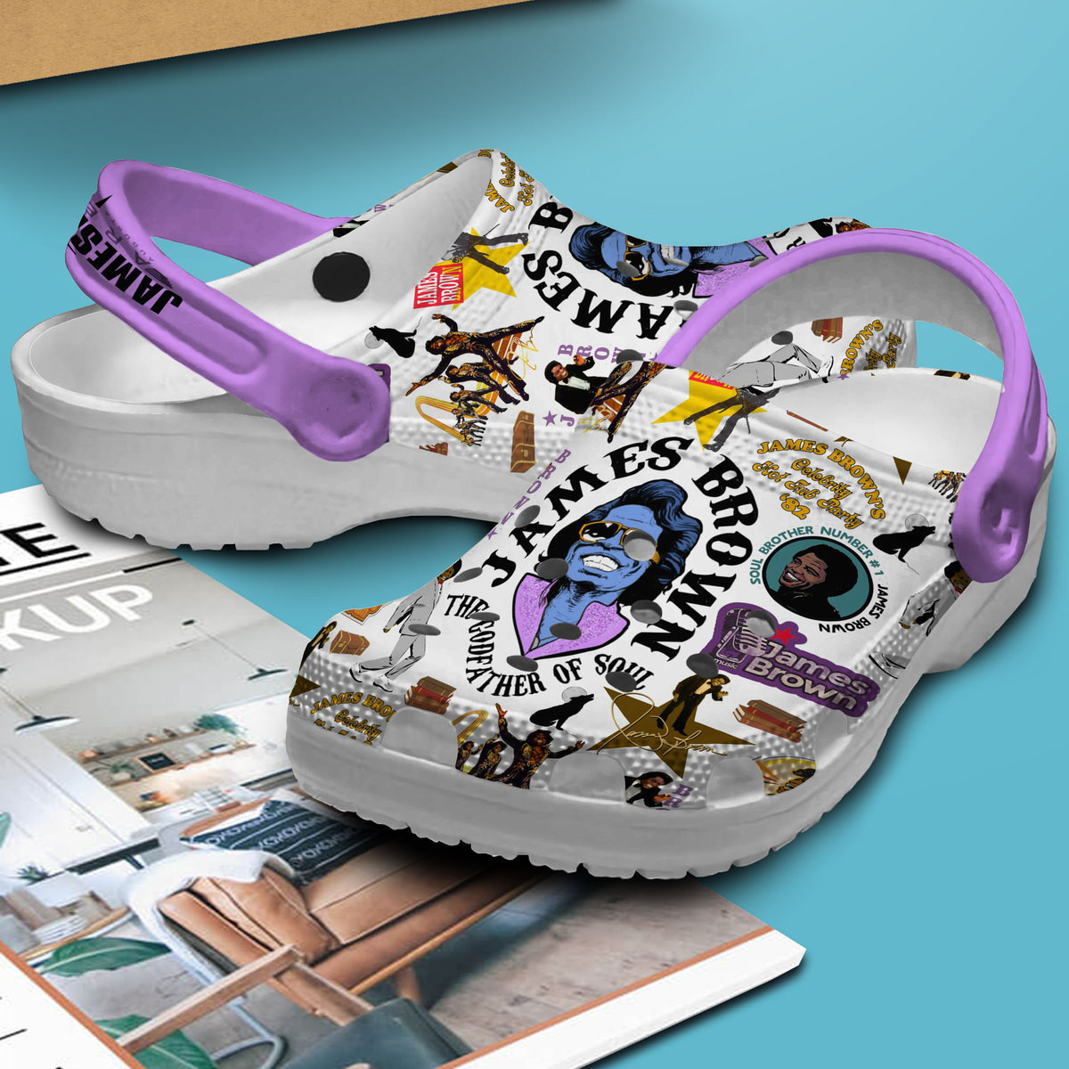 Merchidea James Brown Music Crocs Crocband Clogs Shoes Comfortable For Men Women and Kids