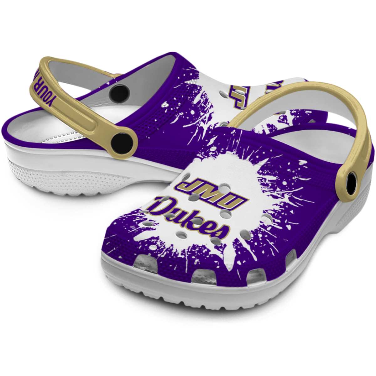 Merchidea James Madison Dukes NCAA Sport Crocs Crocband Clogs Shoes Comfortable For Men Women and Kids