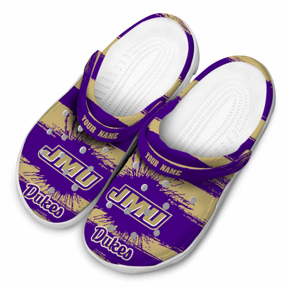 Merchidea James Madison Dukes NCAA Sport Crocs Crocband Clogs Shoes Comfortable For Men Women and Kids