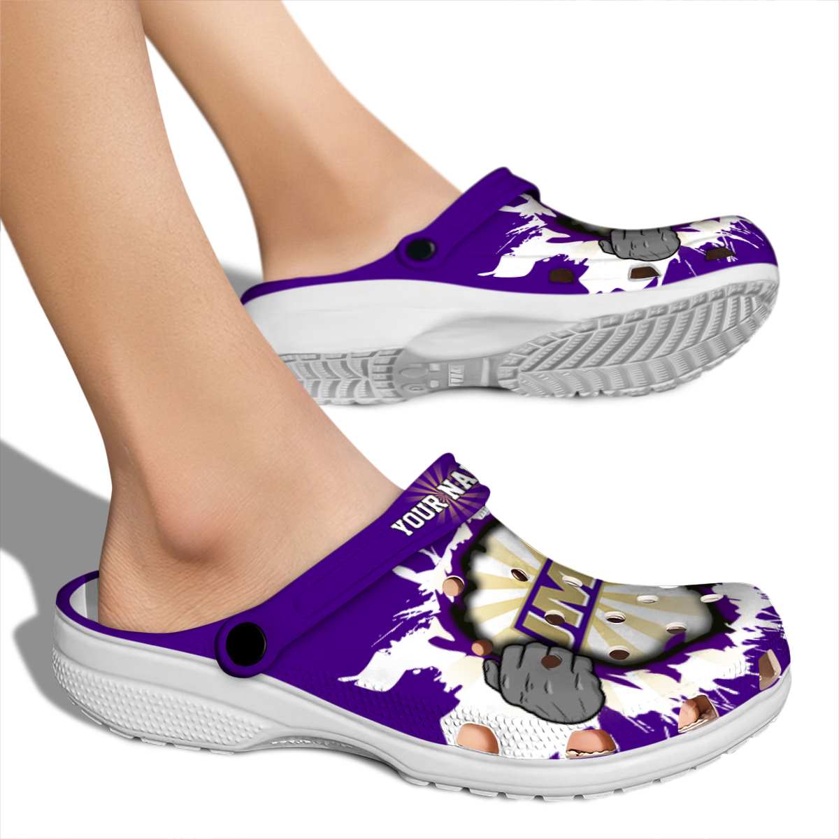 Merchidea James Madison Dukes NCAA Sport Crocs Crocband Clogs Shoes Comfortable For Men Women and Kids