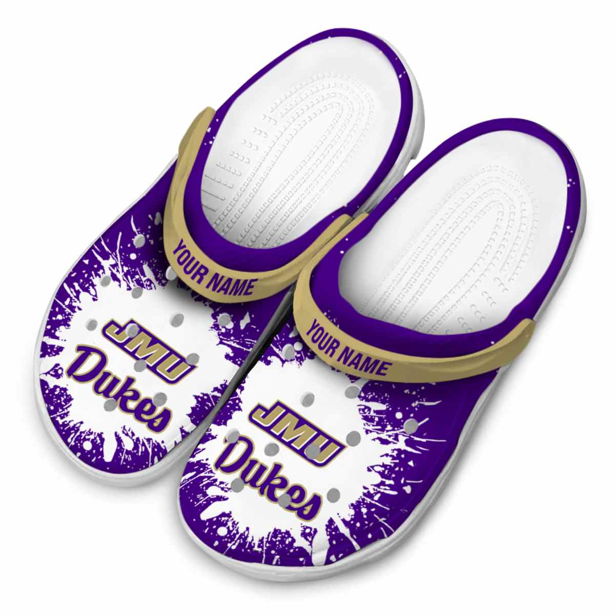Merchidea James Madison Dukes NCAA Sport Crocs Crocband Clogs Shoes Comfortable For Men Women and Kids