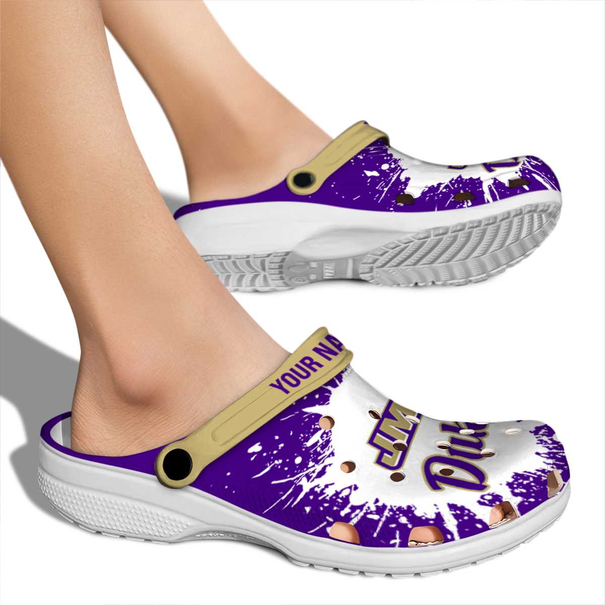 Merchidea James Madison Dukes NCAA Sport Crocs Crocband Clogs Shoes Comfortable For Men Women and Kids