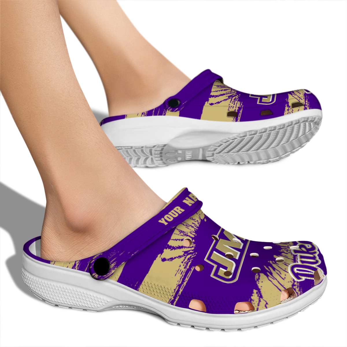 Merchidea James Madison Dukes NCAA Sport Crocs Crocband Clogs Shoes Comfortable For Men Women and Kids