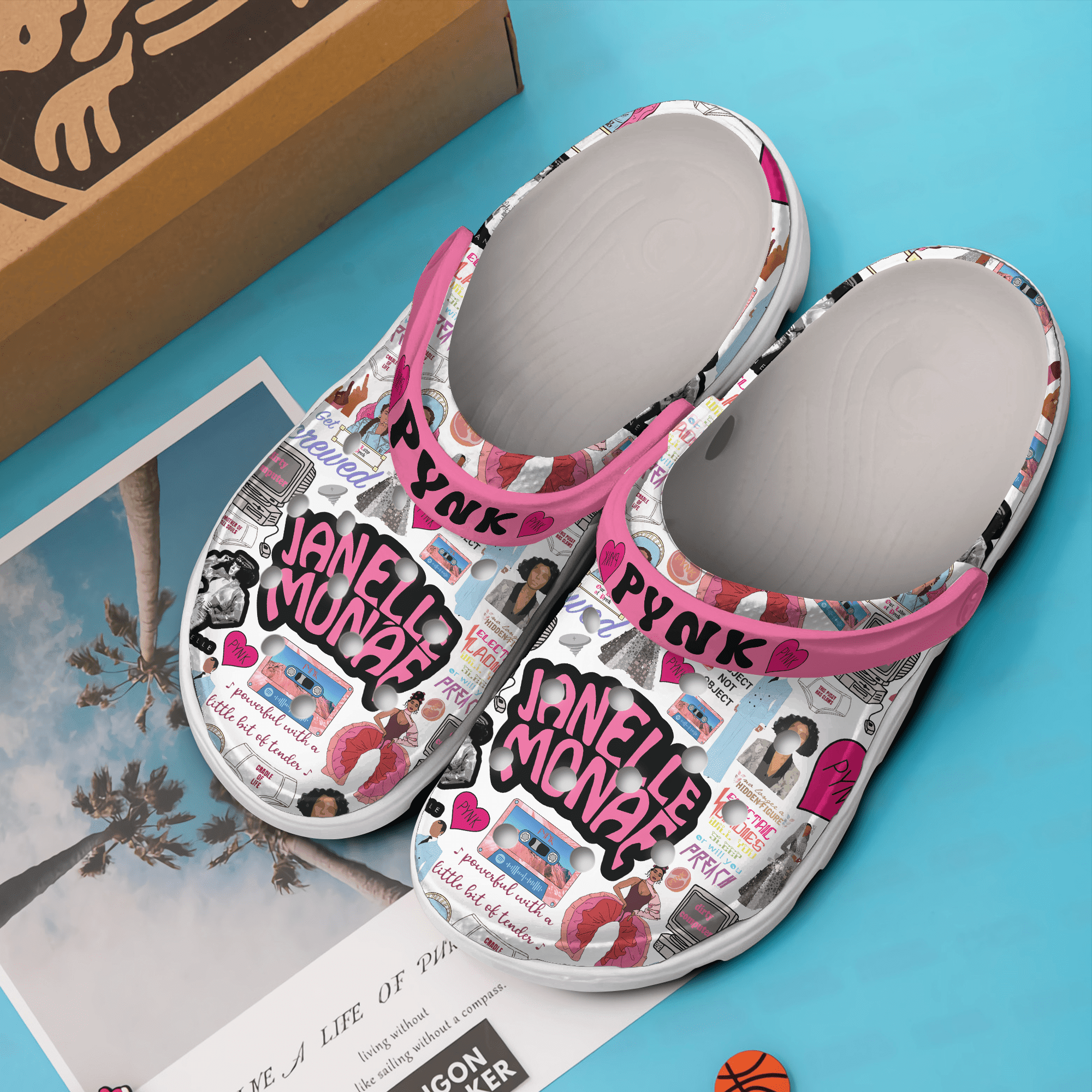 Merchidea Janelle Monae Music Crocs Crocband Clogs Shoes Comfortable For Men Women and Kids