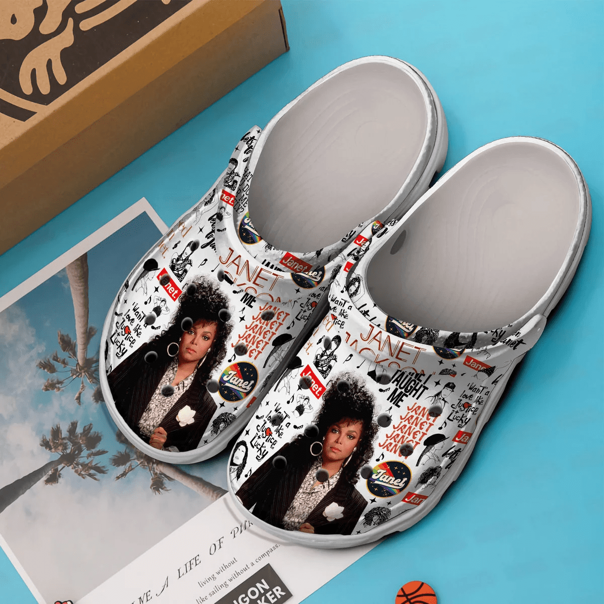 Merchidea Janet Jackson Music Crocs Crocband Clogs Shoes Comfortable For Men Women and Kids