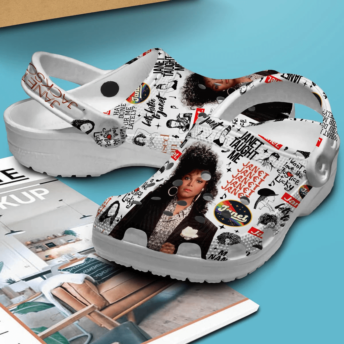 Merchidea Janet Jackson Music Crocs Crocband Clogs Shoes Comfortable For Men Women and Kids