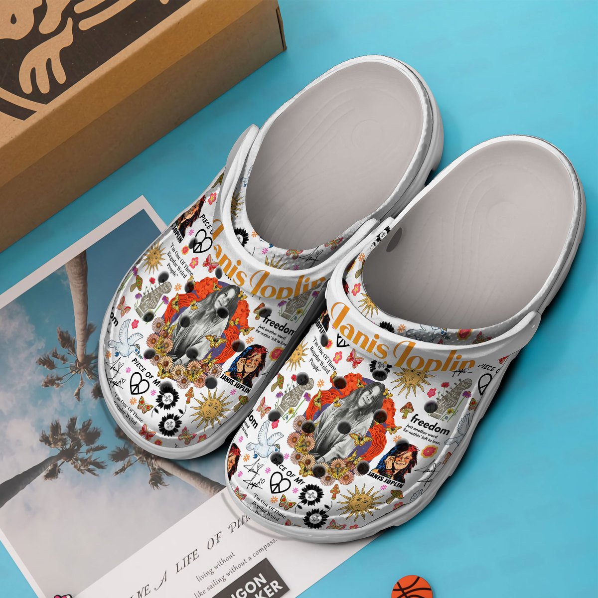 Merchidea Janis Joplin Music Crocs Crocband Clogs Shoes Comfortable For Men Women and Kids