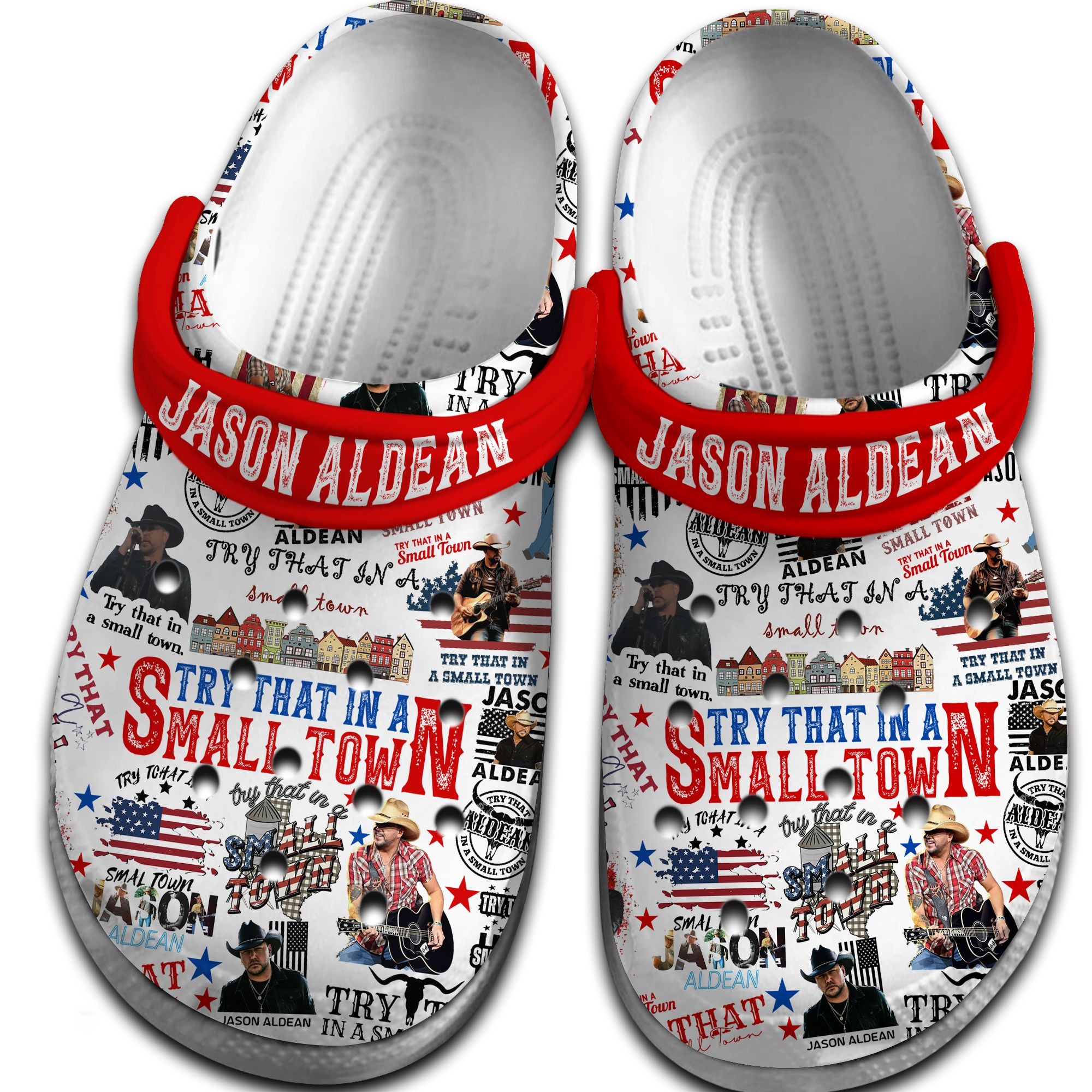 Merchidea Jason Aldean Music Crocs Crocband Clogs Shoes Comfortable For Men Women and Kids