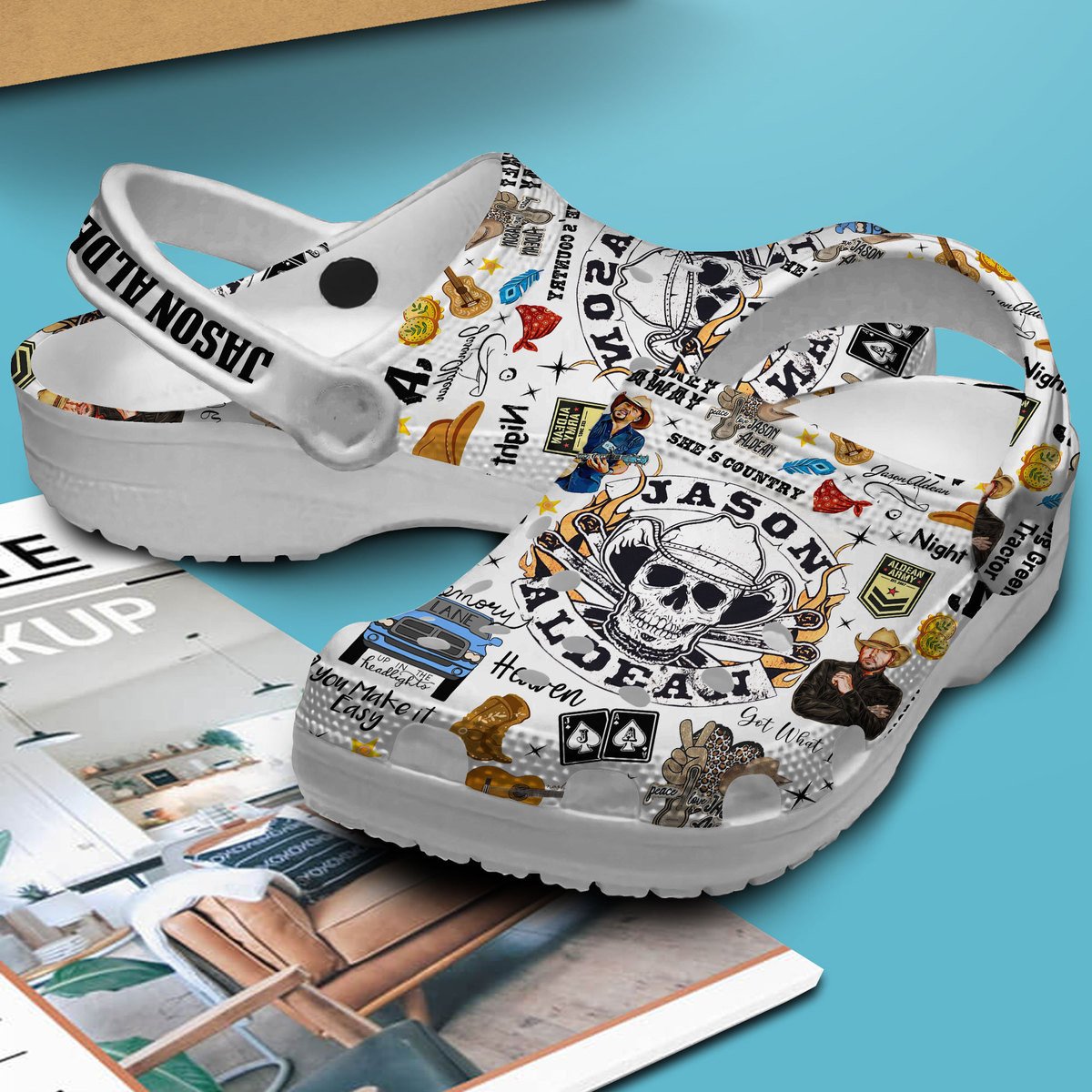 Merchidea Jason Aldean Music Crocs Crocband Clogs Shoes Comfortable For Men Women and Kids