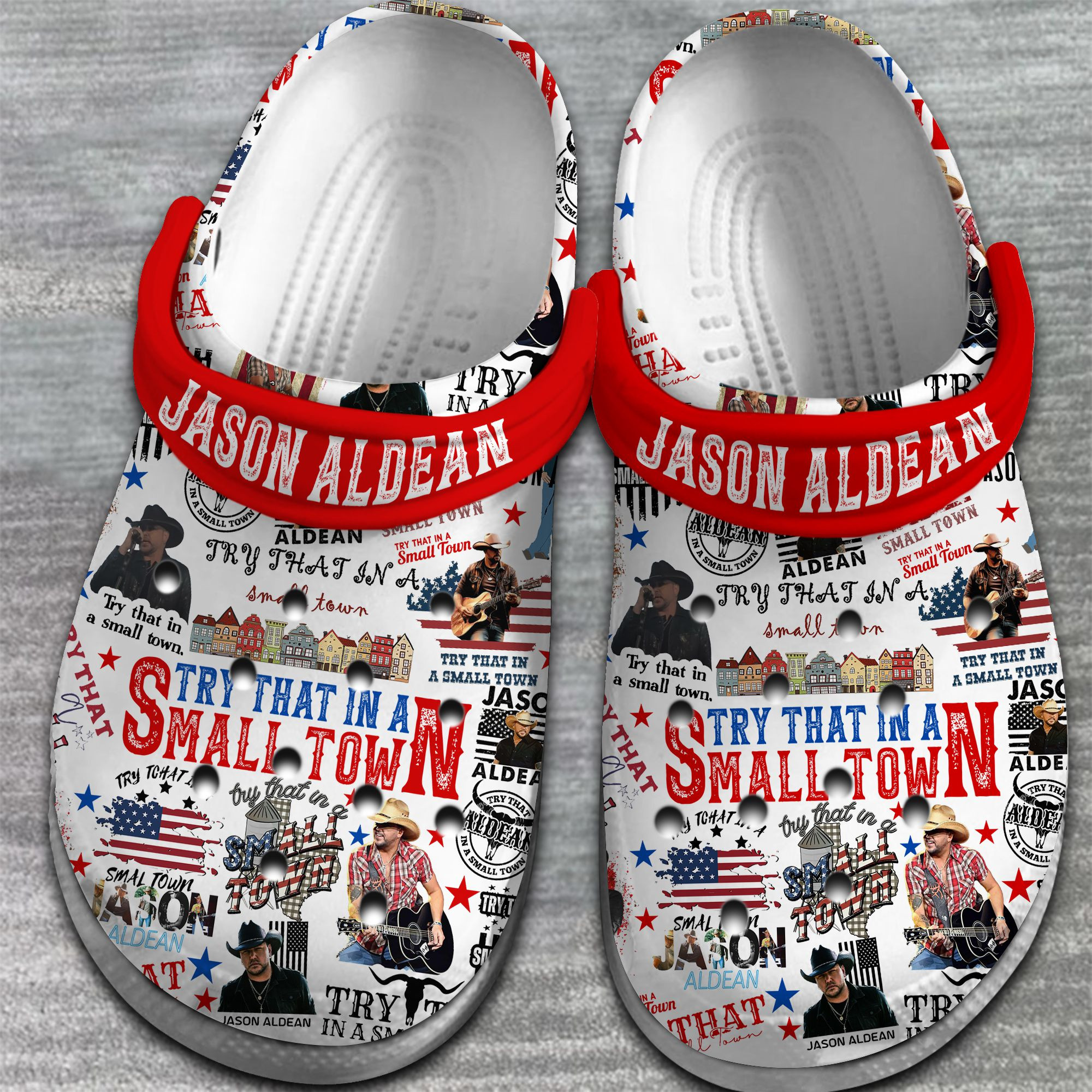 Merchidea Jason Aldean Music Crocs Crocband Clogs Shoes Comfortable For Men Women and Kids