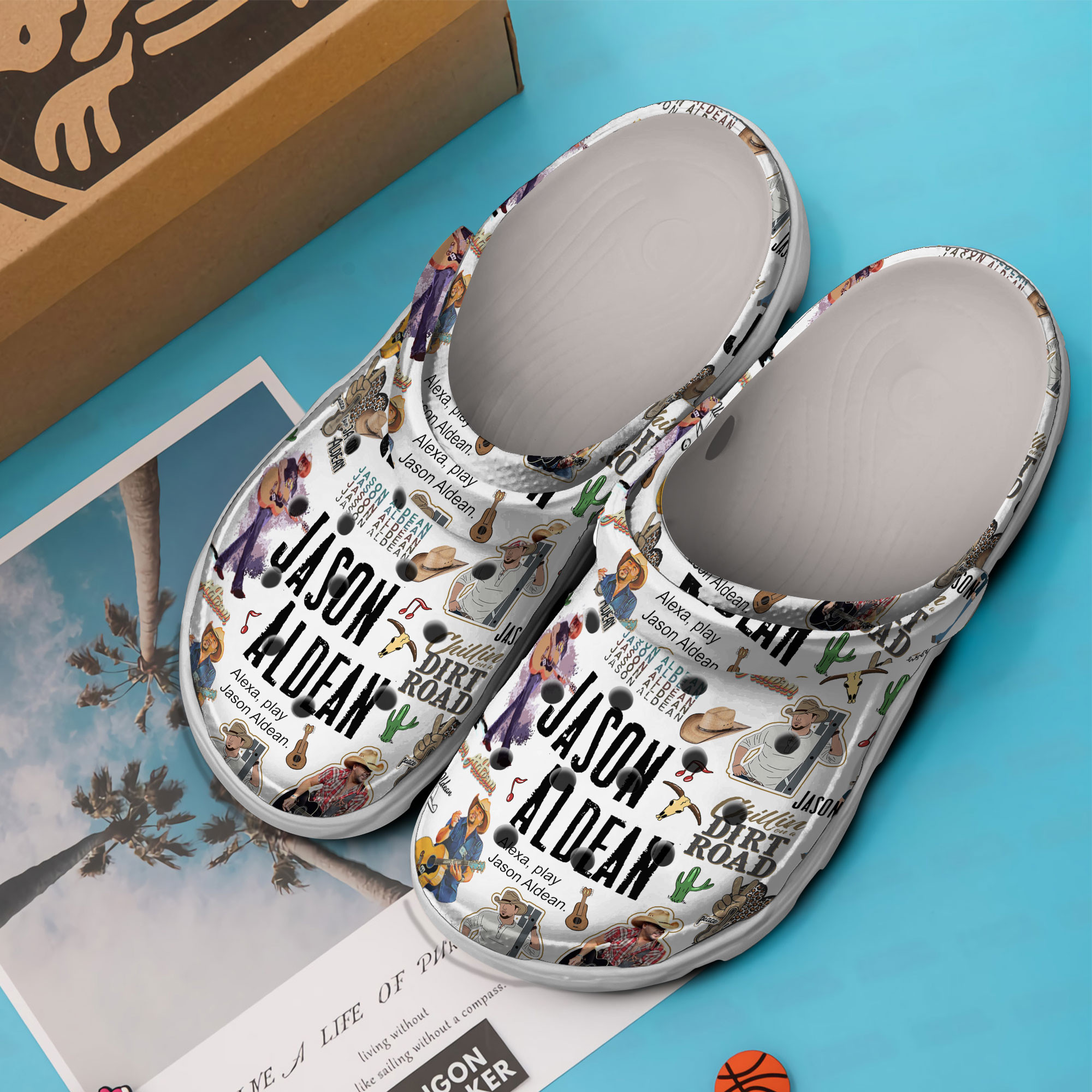 Merchidea Jason Aldean Music Crocs Crocband Clogs Shoes Comfortable For Men Women and Kids