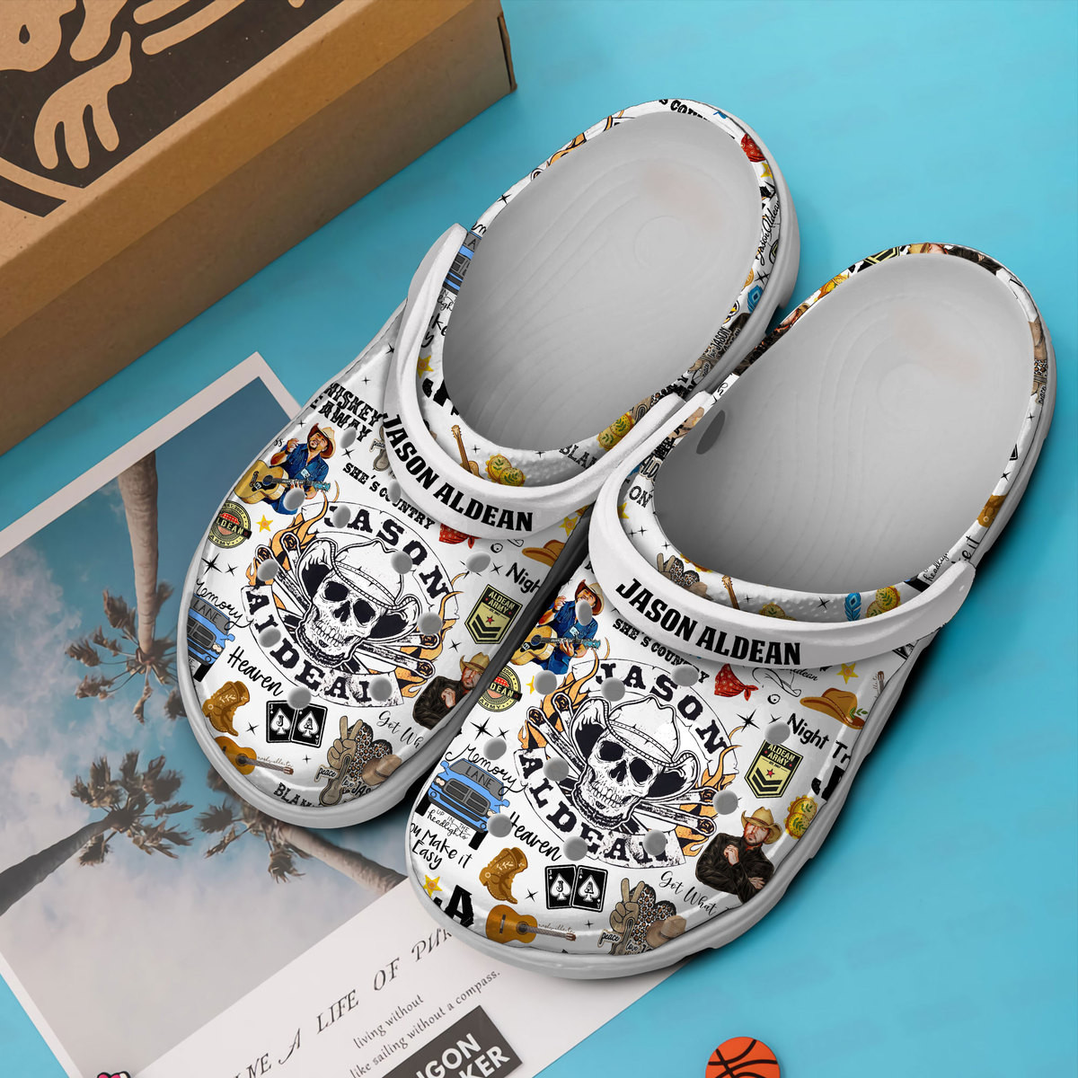 Merchidea Jason Aldean Music Crocs Crocband Clogs Shoes Comfortable For Men Women and Kids